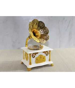 Gramafon Müzik Kutusu Beyaz Alk3790
