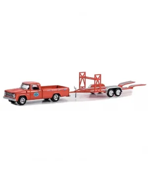 Greenlight 1:64 1967 Dodge D-100 with Tandem Car Trailer
