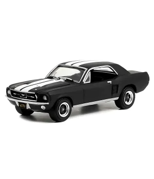 Greenlight 1:64 1967 Ford Mustang Coupe In Black With White Stripes