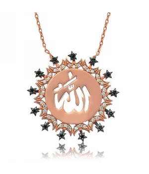 Gümüş Allah Yazılı Bayan Kolye