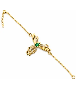 Gümüş Anka Kuşu Figürlü Gold Kadın Bileklik