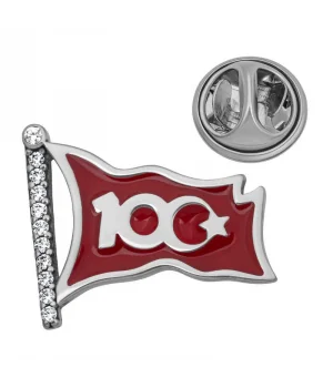 Gümüş Ay Yıldız 100.Yıl Rozet