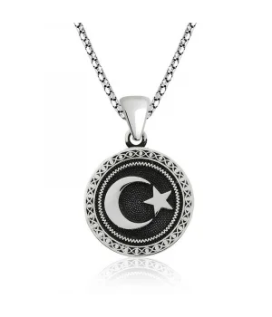 Gümüş Ay Yıldız Kolye