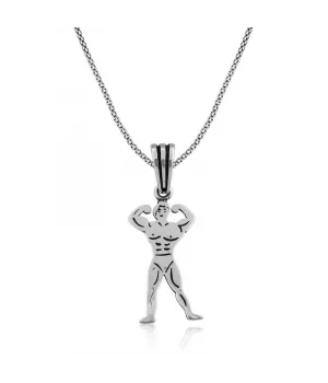 ​Gümüş Body Building Erkek Kolye