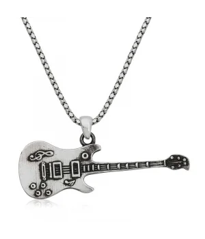 ​Gümüş Elektro Gitar Erkek Kolye