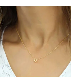 Gümüş Gold 3 Boyutlu Harf O Bayan Kolye