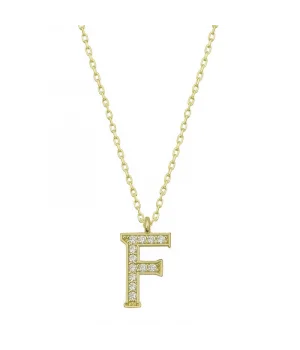 Gümüş Gold F Harfi Kadın Kolye