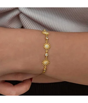 Gümüş Gold Güneş Kadın Bileklik