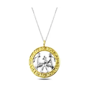 ​Gümüş Gold İkizler Burcu Kolye
