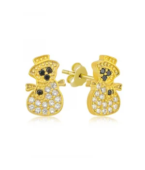 Gümüş Gold Kardan Adam Kadın Küpe