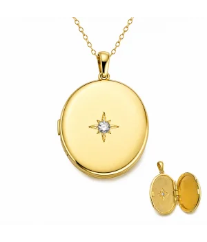 Gümüş Gold Kutup Yıldızı Açılabilir Kadın Kolye