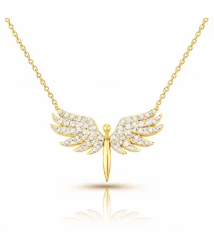 Gümüş Gold Mikail Meleği Bayan Kolye