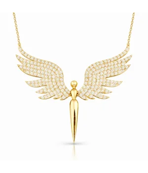 Gümüş Gold Mikail Meleği Kadın Kolye