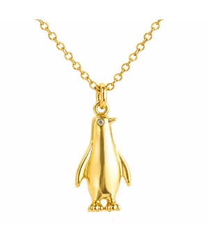 Gümüş Gold Penguen Kadın Kolye