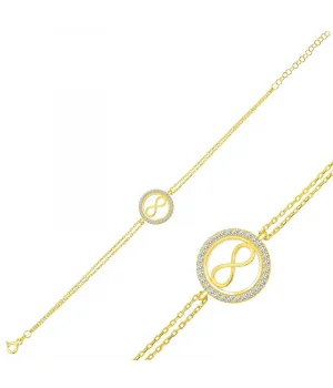 Gümüş Gold Sonsuzluk Bayan Bileklik