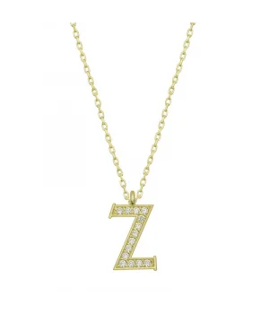 Gümüş Gold Z Harfi Kadın Kolye
