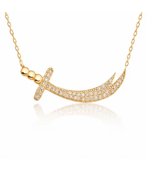 Gümüş Gold Zülfikar Kılıcı Kadın Kolye