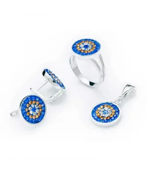 Gümüş Nazarlı Yuvarlak Bayan Set