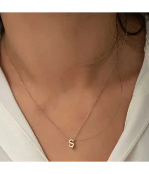 Gümüş Rose 3 Boyutlu Ş Harf Bayan Kolye