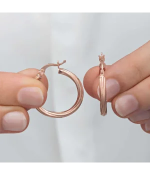 Gümüş Rose 3 mm Burgu Şarnel Küpe