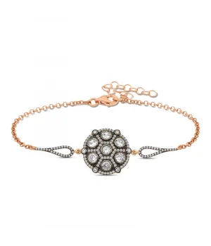 Gümüş Rose Elmas Montür Bileklik