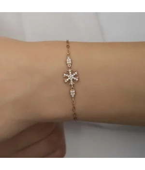Gümüş Rose Kar Tanesi Kadın Bileklik