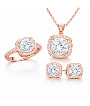 Gümüş Rose Kare Montür Kadın Set