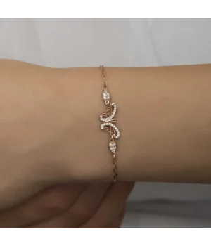 ​Gümüş Rose Kelebek Kadın Bileklik