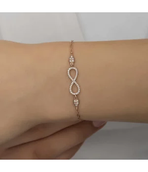 Gümüş Rose Sonsuzluk Kadın Bileklik