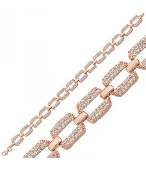 Gümüş Rose Zirkon Taşlı Kadın Bileklik