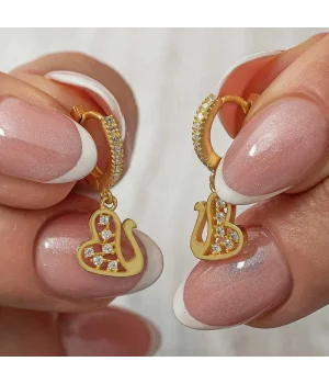Gümüş Sallantılı Gold Kuğu Kadın Küpe