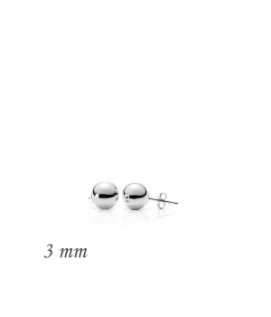 Gümüş Top Küpe - 3 mm