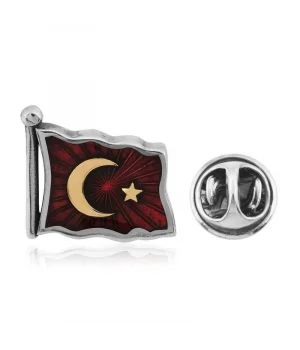 Gümüş Türk Bayrağı Rozet