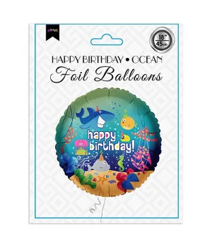 Happy Birthday Ocean Folyo Balon 18