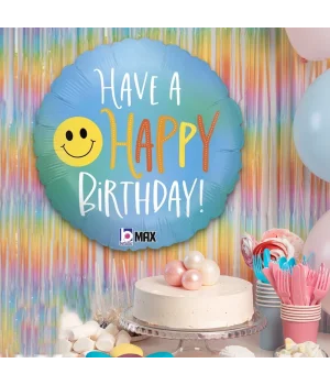 Happy Birthday Smiley Grabo Folyo Balon 18