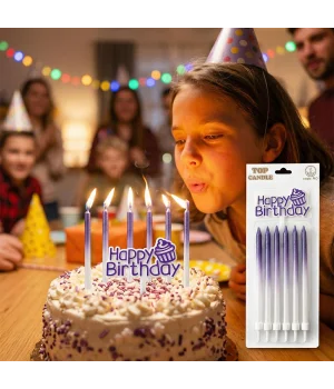 Happy Birthday Yazılı Pasta Mumu Seti 13cm 6 Parça