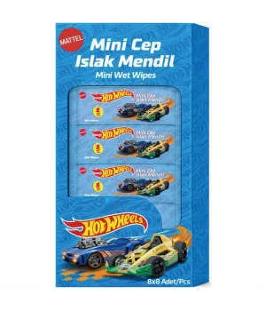 Hot Wheels Islak Mini Cep Mendili 8'li