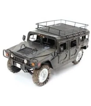 Hummer Army Jeep 2003 Elyapımı Eskitilmiş Biblo Siyah 27cm