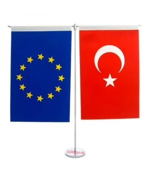 İkili Türk-Aet  Masa Bayrağı