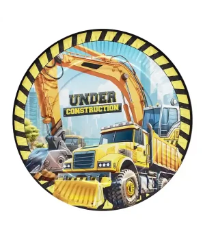 İnşaat Makineleri Karton Tabak 23cm