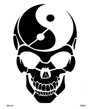 İskelet Ve Ying Yang Geçici Dövme Şablonu