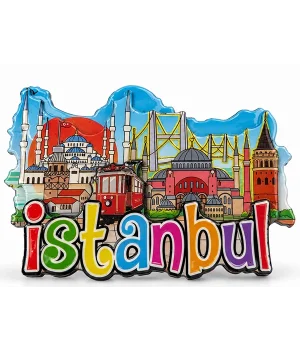 İstanbul Temalı Ahşap Buzdolapı Süsü Magnet Alk5937