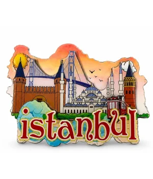 İstanbul Temalı Ahşap Buzdolapı Süsü Magnet Alk5938