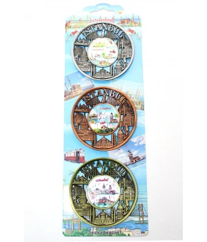 İstanbul Temalı Metal Magnet 3Lü Set Alk2891