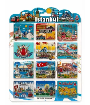 İstanbul Temalı Silikon Buzdolapı Süsü Magnet 12Li Set Alk5806