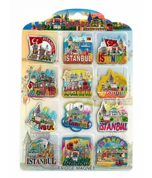 İstanbul Temalı Silikon Buzdolapı Süsü Magnet 12Li Set Alk5814