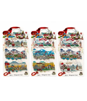 İstanbul Temalı Silikon Buzdolapı Süsü Magnet 3Lü Set Alk5811