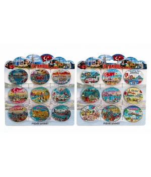 İstanbul Temalı Silikon Buzdolapı Süsü Magnet 9Lu Set Alk5807