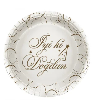 İyi ki Doğdun Elegant Beyaz Karton Tabak 23cm