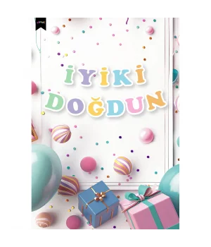 İyi ki doğdun Harf Afiş -Makaron Renkler-